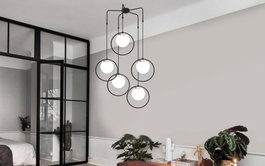 Opviq Dolunay - 4511 Lámpara de araña en blanco y negro